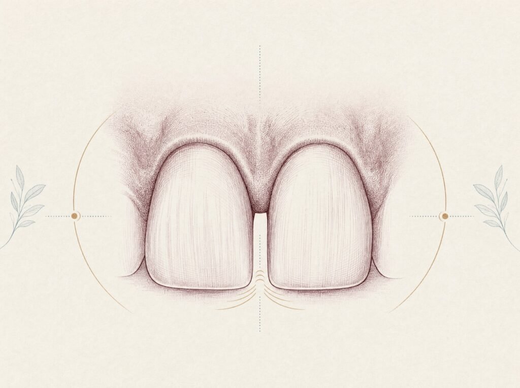 Diastema (diş aralığı) — bilimsel illüstrasyon