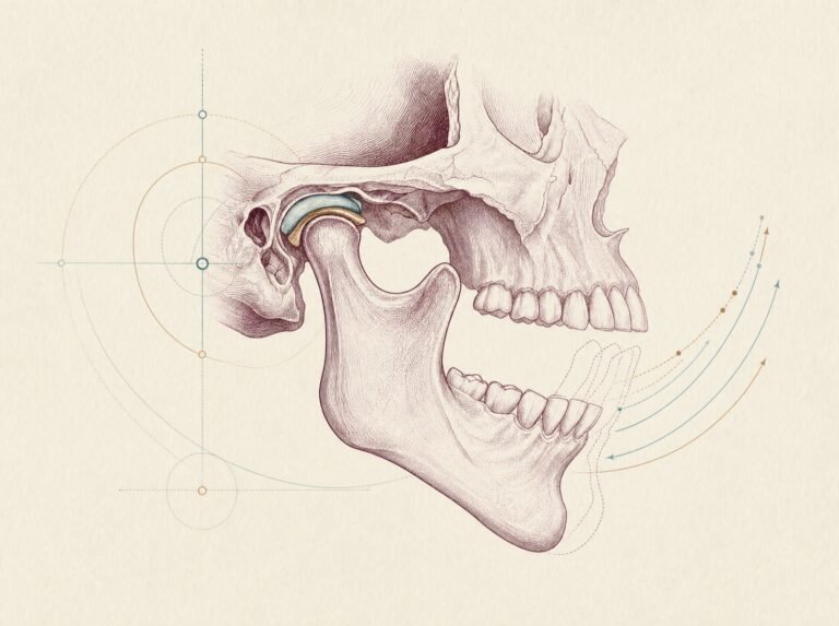 Gravür illüstrasyon: çene eklemi ve eklem diskinin anatomik yan görünümü